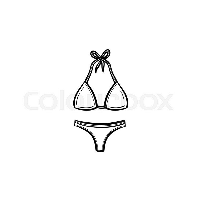 800x800 Vector Hand Drawn Swimsuit Outline Stock Vector Colourbox