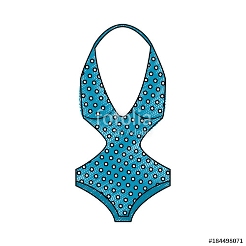 500x500 Female Swimsuit Fashion Accessory Dotted Vector Illustration