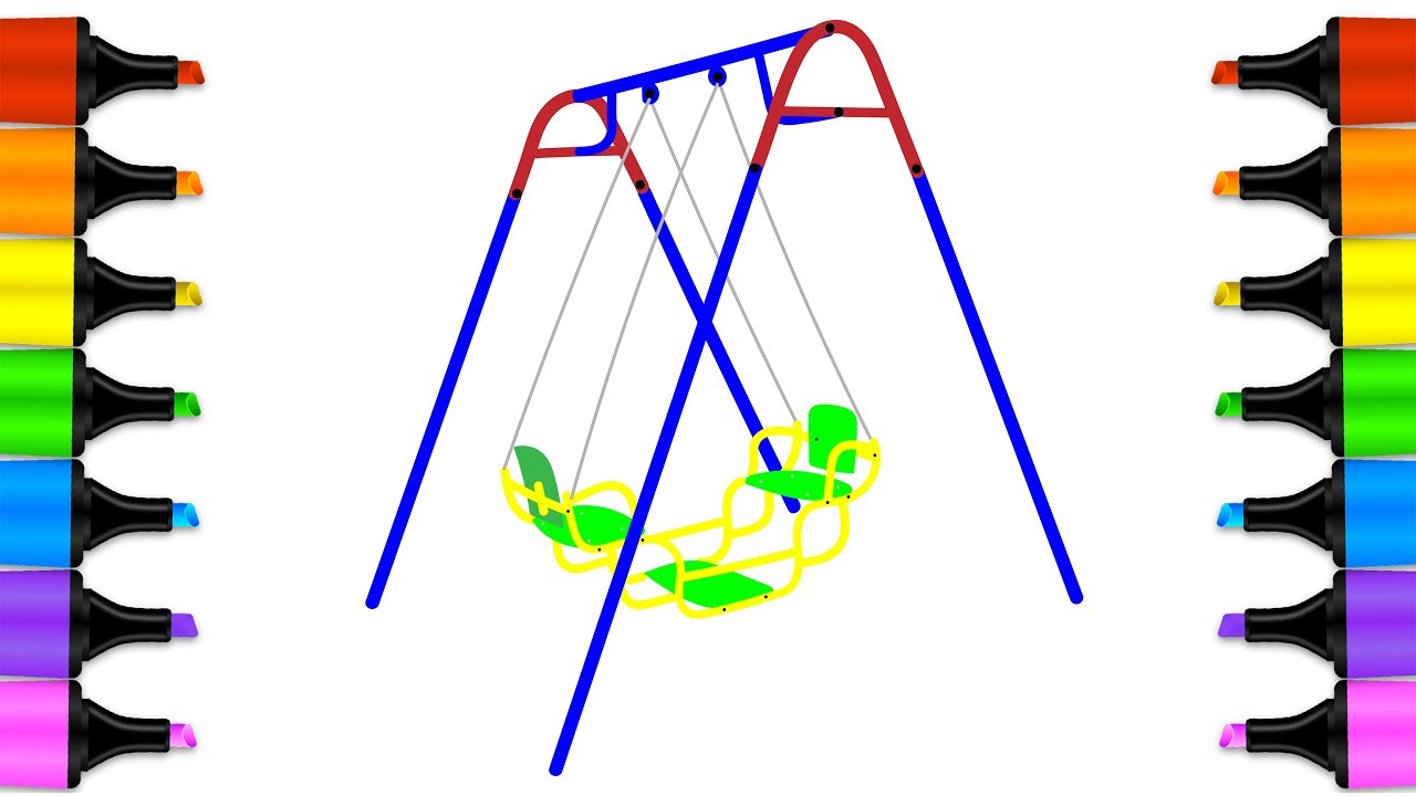 1280x720 how to draw and color a swing swings for kids drawing pages