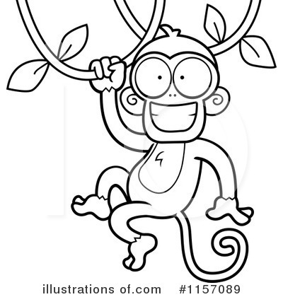 400x420 Swinging Monkey Clipart Black And White