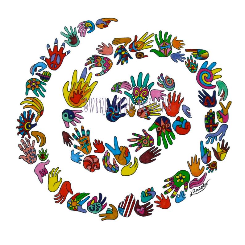 794x795 Drawing Aloneallone Hand Swirl Etsy