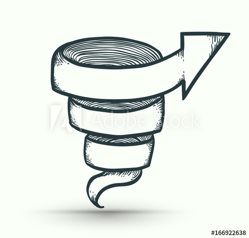 500x479 Arrow Swirl Drawing Style