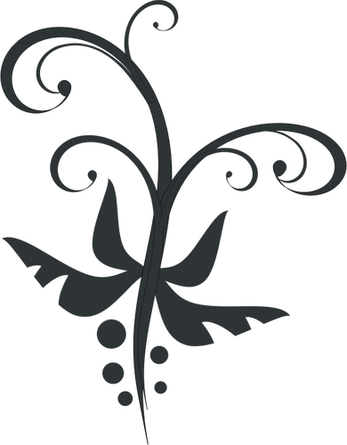 390x500 Black Swirl Lines Vector Drawing