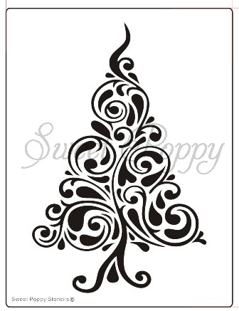 336x437 Christmas Tree Swirl Clip Art
