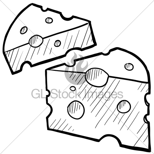 500x500 Swiss Cheese Sketch Gl Stock Images