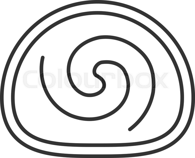 800x648 Swiss Roll Linear Icon Thin Line Stock Vector Colourbox