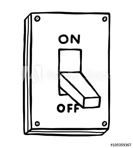 450x500 Electric Switch Cartoon Vector And Illustration, Black And White