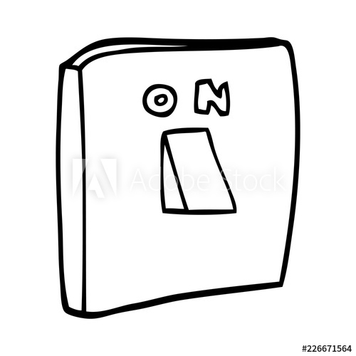 500x500 Line Drawing Cartoon On Switch