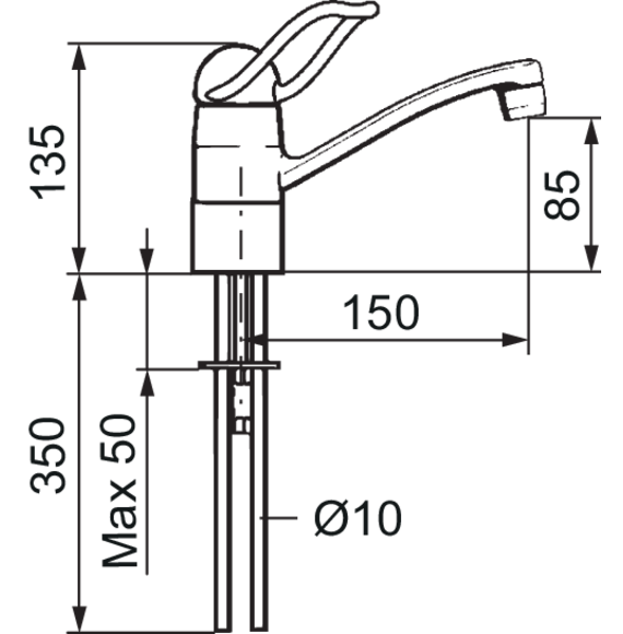 570x580 Basin Mixer With Swivel And Fixed Spout