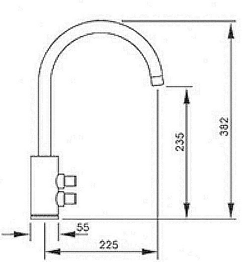 481x522 Abode Fliq Kitchen Monobloc Mixer With Dual Paddle Control