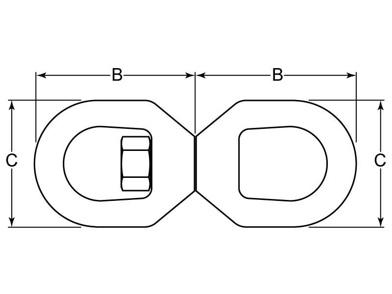 800x600 Swivel, Eye X Eye, Steel, Hot Dipped Galvanized G L