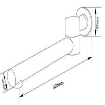 350x350 Swivel Bath Spout Extra Long