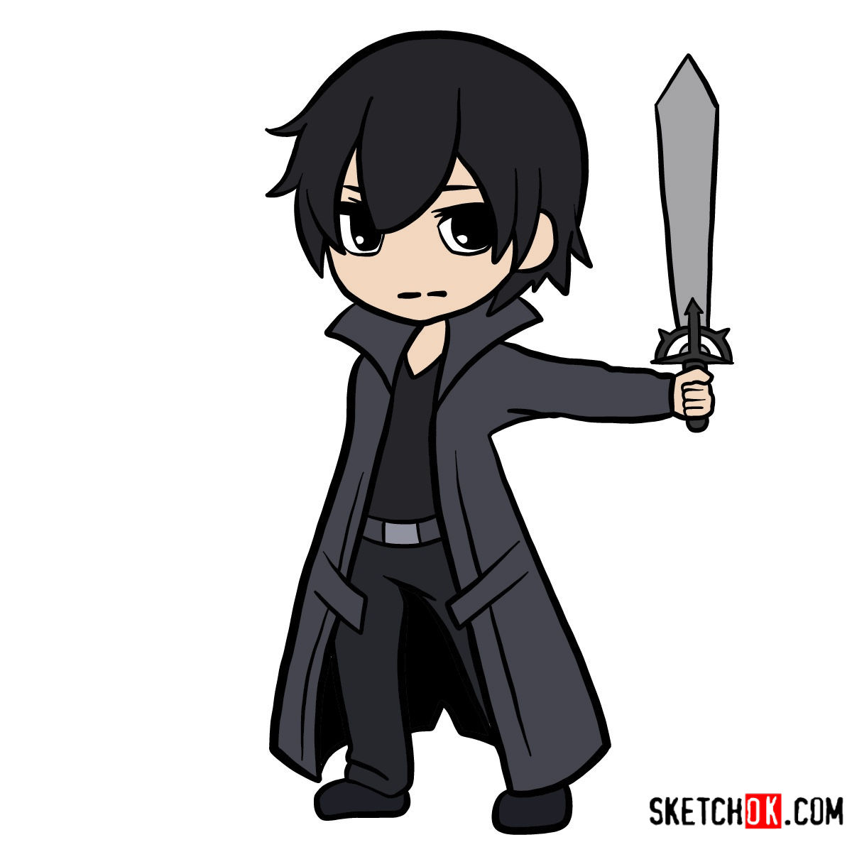 1200x1200 How To Draw Kirito Chibi Sword Art Online