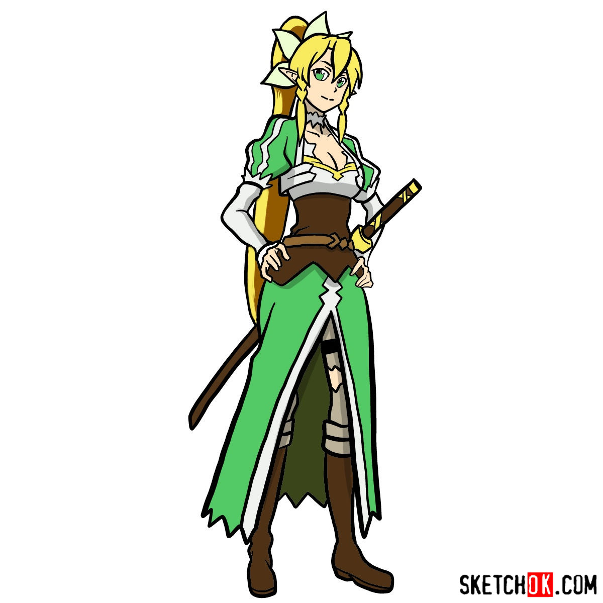 1200x1200 How To Draw Leafa From Sword Art Online