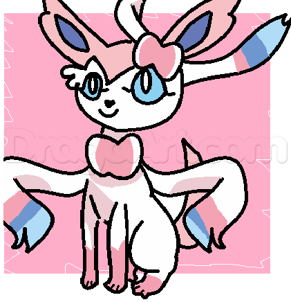 421x436 How To Draw Sylveon From Pokemon, Step