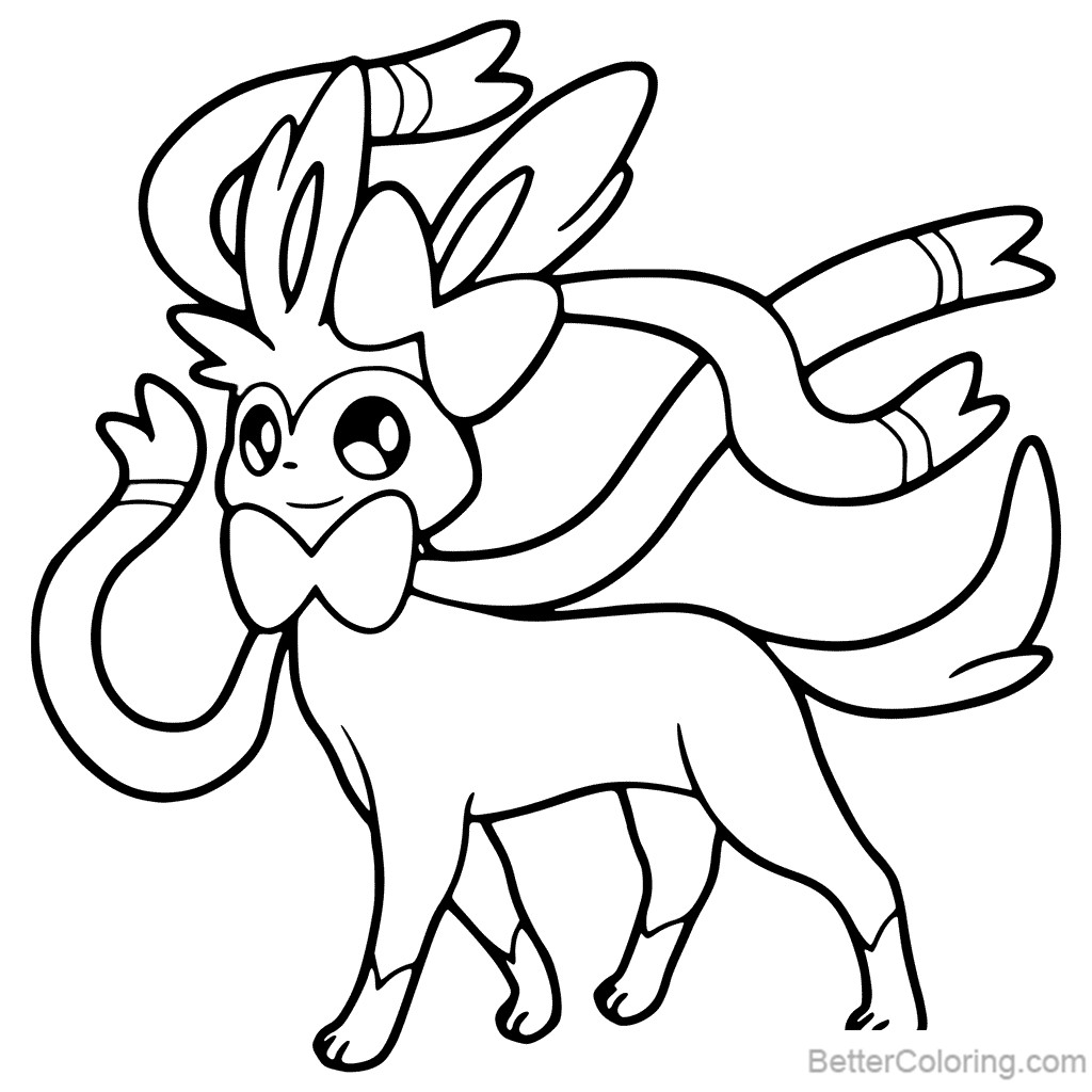 1024x1024 Coloring Pages Of Sylveon From Pokemon