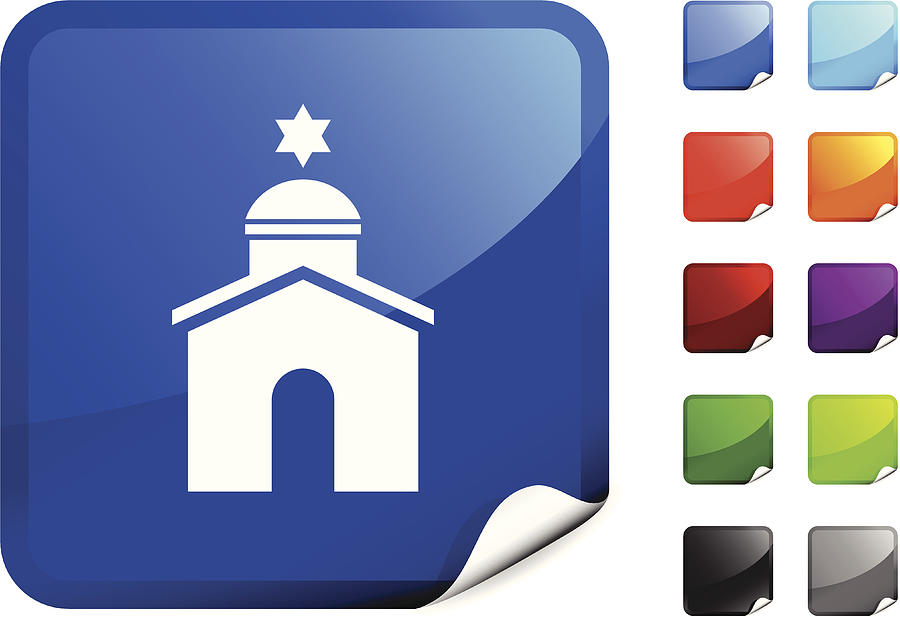 900x617 jewish synagogue temple royalty free vector art on blue sticker