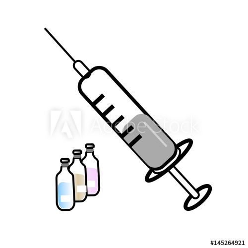 500x500 A Drawing Of A Syringe With The Liquid And An Ampoule