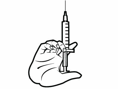 400x300 Syringe In Hand Vector Clip Art