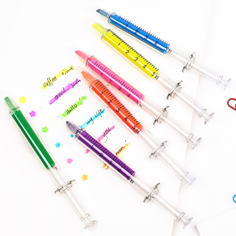 800x800 Color Slim Tube Highlighter Pen Set Syringe Marker Drawing Liner
