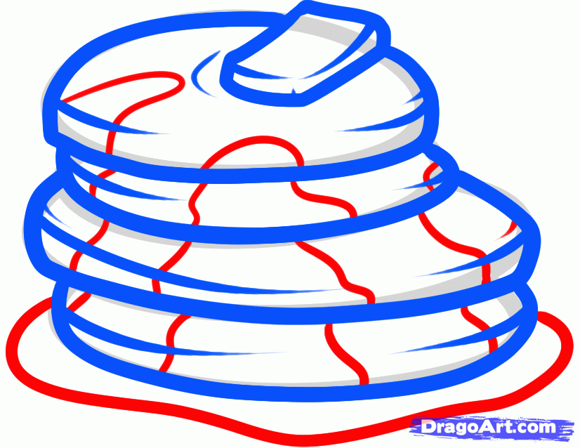 826x638 How To Draw Pancakes, Step