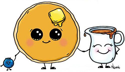 498x287 Pancake, Syrup A Blueberry Artdrawings Kawaii Drawings