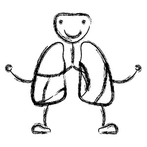 300x300 Blurred Hand Drawing Contour Caricature Respiratory System