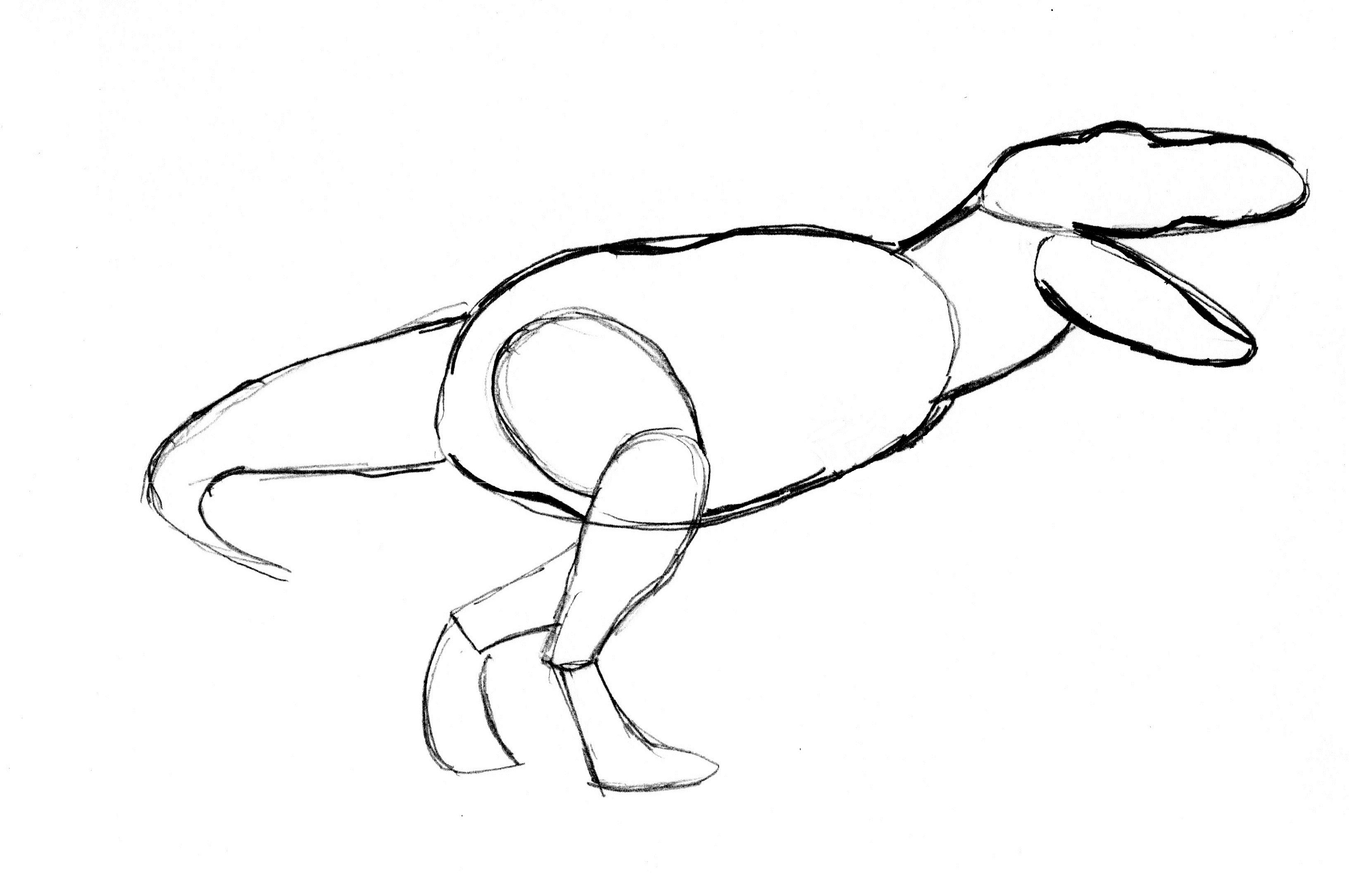 3319x2113 T Rex Drawing Step