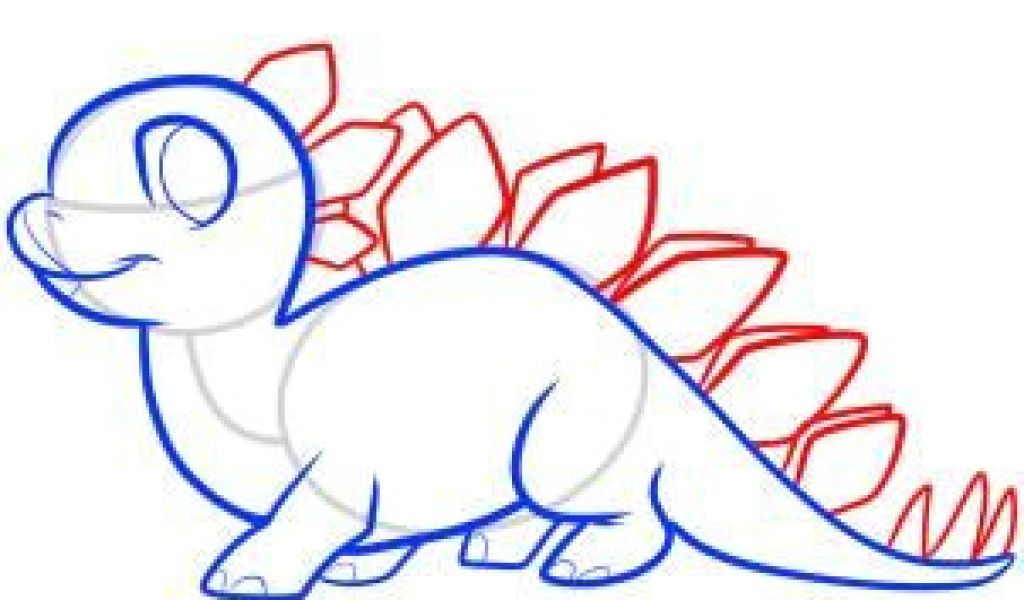 1024x600 Drawing A Cartoon T Rex Dinosaurs How To Draw A Stegosaurus