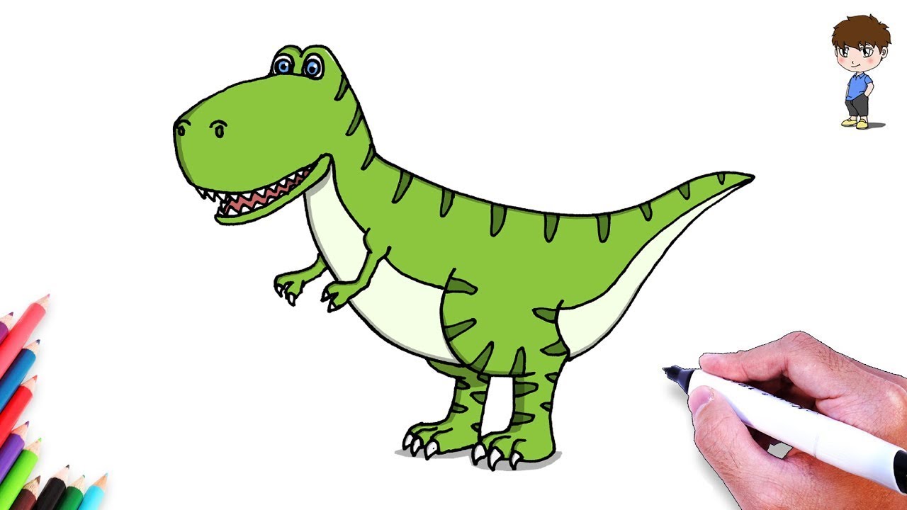 1280x720 How To Draw A Dinosaur Step