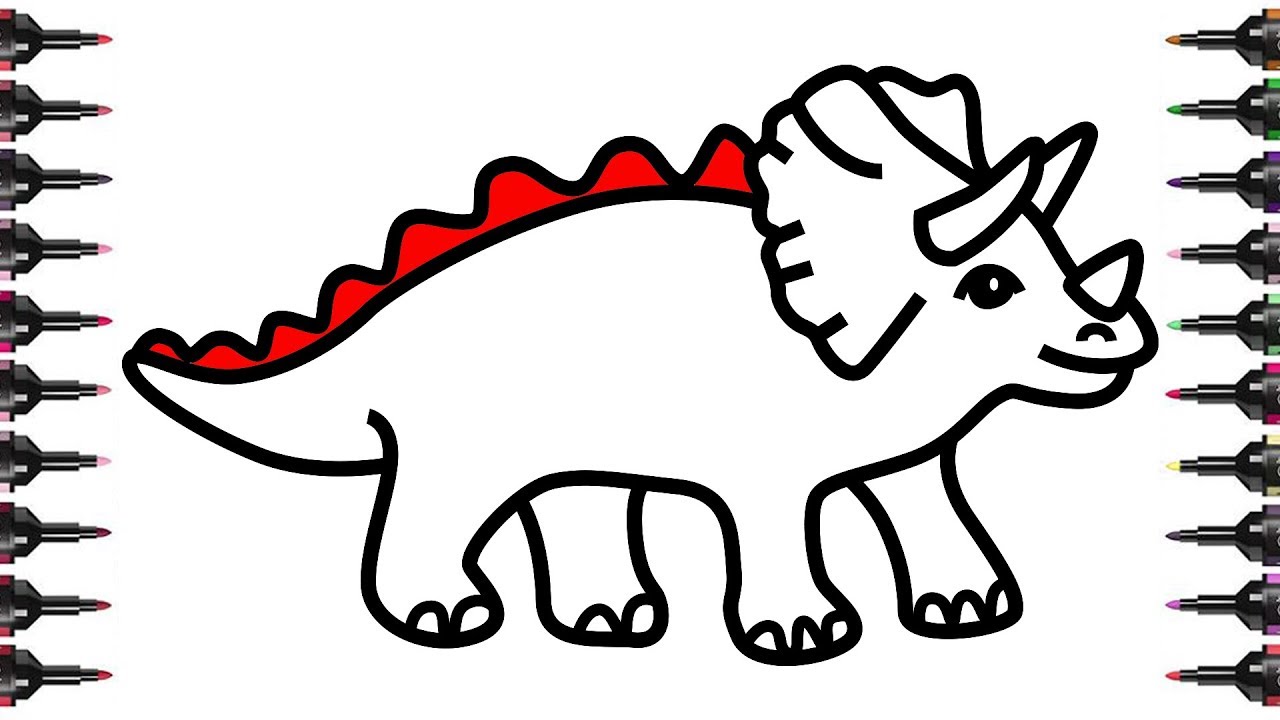 1280x720 Stunning Triceratops Coloring