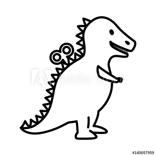 500x500 T Rex Dinosaur Toy Icon Vector Illustration Design