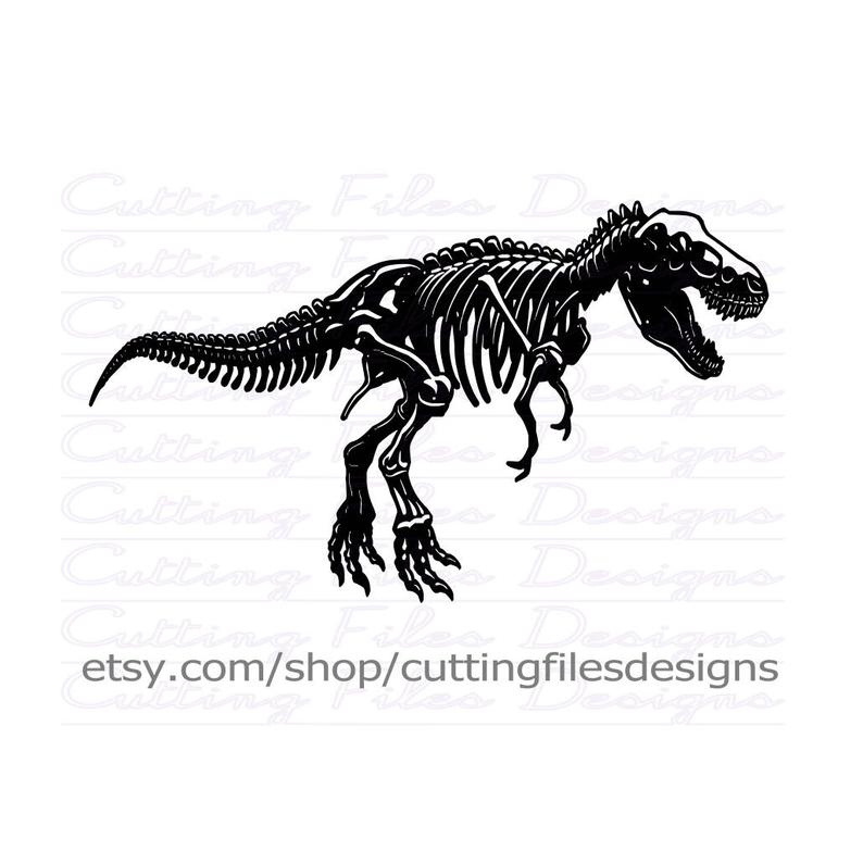 794x794 Dinosaur T Rex Skeleton Cutting Wpng For Cricut Etsy