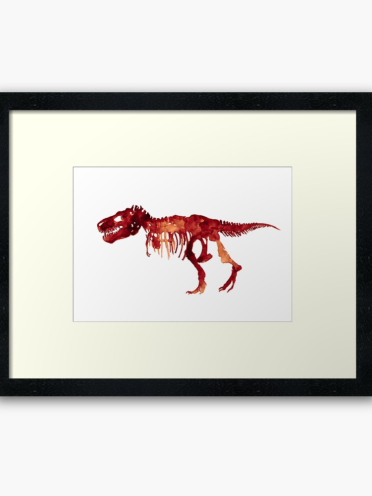 750x1000 Trex Watercolor Painting Tyrannosaurus Skeleton Poster Indominus
