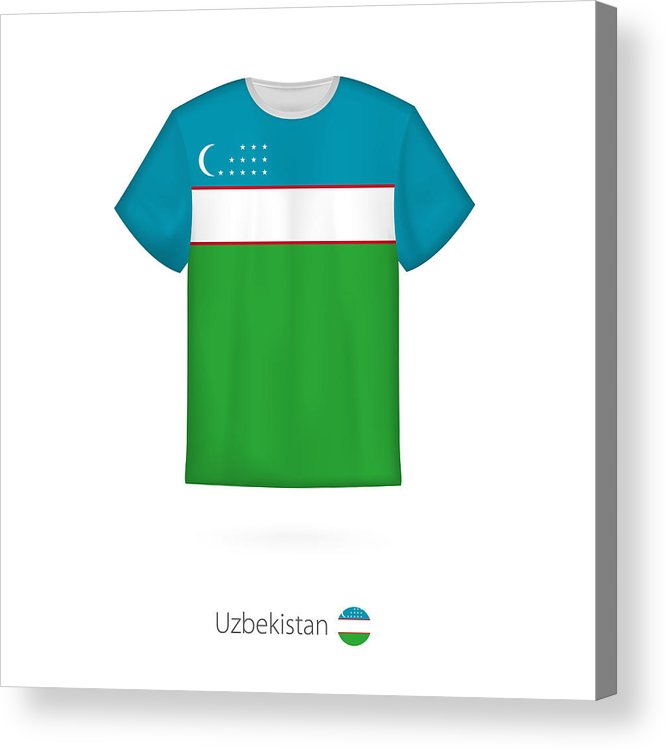666x750 T Shirt Design With Flag Of Uzbekistan Acrylic Print