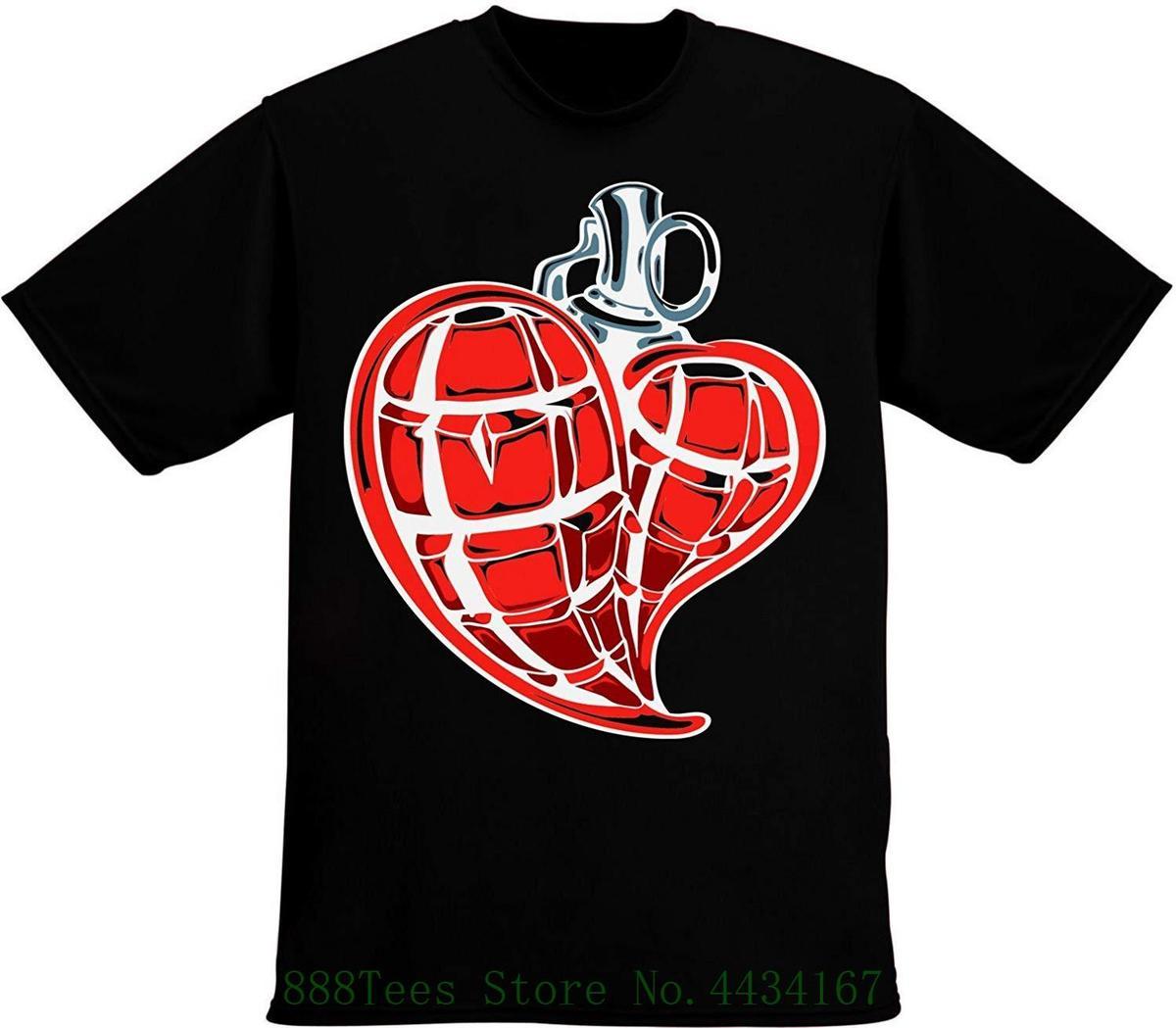 1200x1049 Artistic Drawing Of Heart As A Bomb Men's T Shirt Printed T Shirt