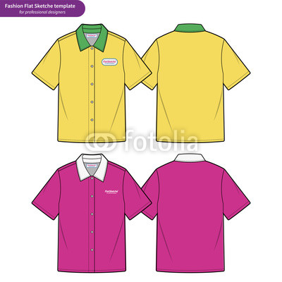 400x400 Short Sleeve Shirts Fashion Flat Technical Drawing Template Buy
