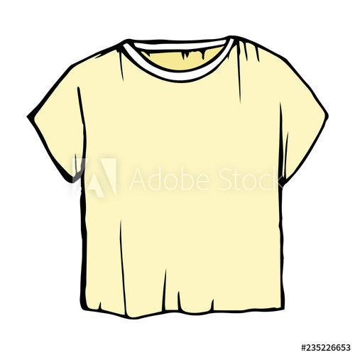500x500 Pastel Children's Outline Drawing Clothes Gentle Yellow Sketch T