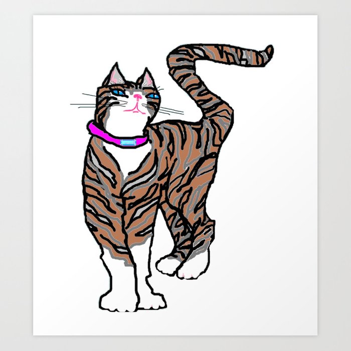 700x700 My Ode To My Tabby Cat With Blue Eyes Art Print