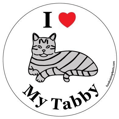 391x393 I Love My Tabby Circle Magnet