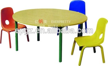 350x214 Wooden Daycare Children Drawing Round Table And Chairs