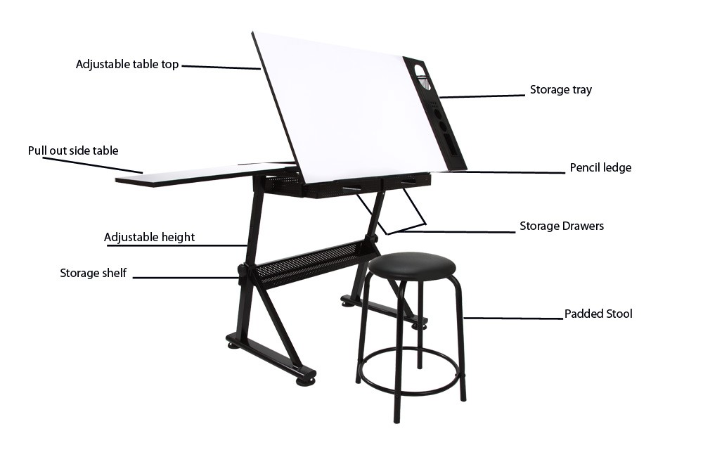 1000x667 Drawing, Painting, Drafting Table Chair Set