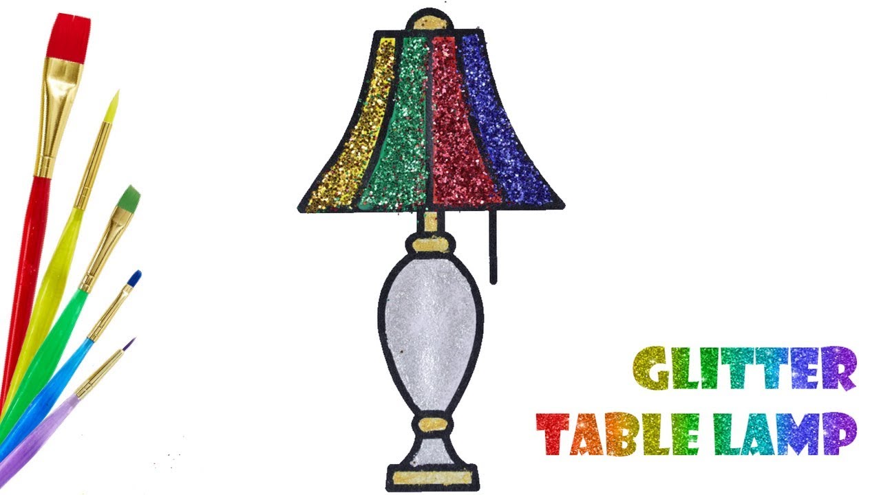 1280x720 Glitter Table Lamp Drawing How To Colouring Drawing Paint