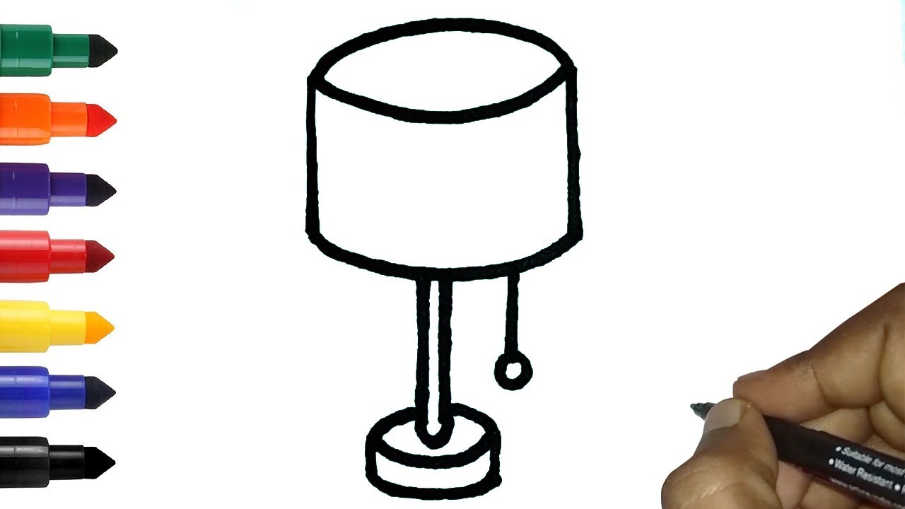 1280x720 how to draw table lamp or night lamp in easy easy lamp drawing