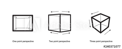 500x204 Perspective Drawing Isolated On White Background Vector