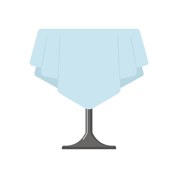 599x600 Table On One Leg With Tablecloth Isolated Cafe Furniture On White