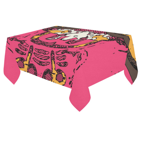 500x500 Funny Skull And Bone Graffiti Drawing In Orange Brown And Pink