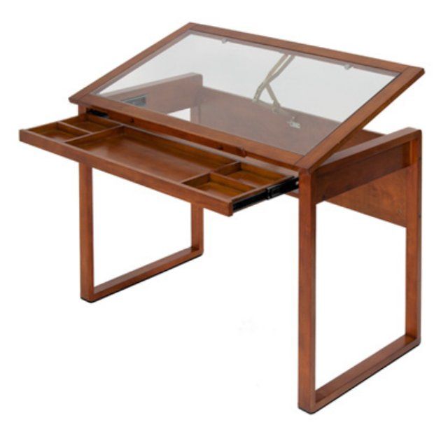 630x630 Studio Designs Ponderosa Glass Topped Drafting Table H O M E