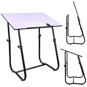 300x300 Adjustable White Tilt Angle Drafting Table Workstation Drawing