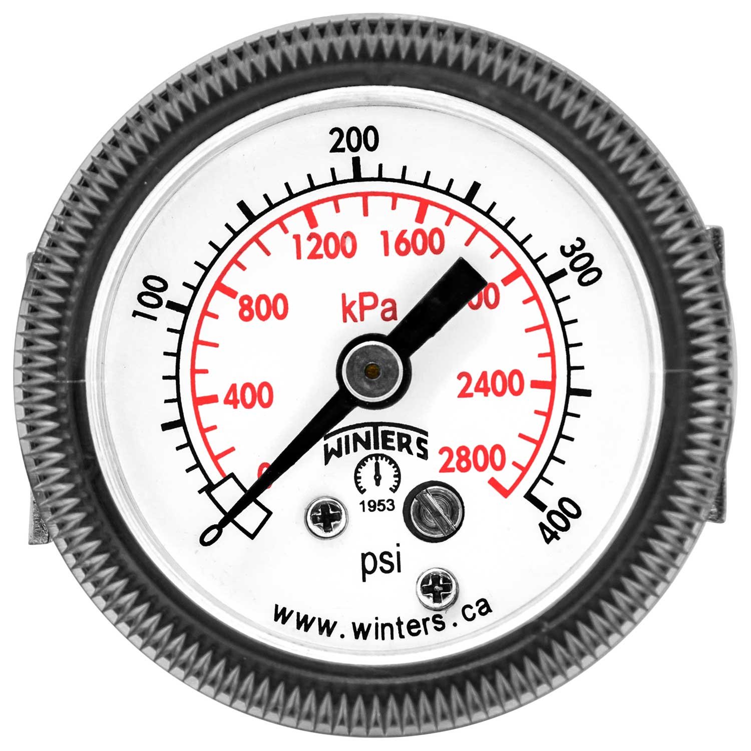 1500x1500 Winters Series Steel Dual Scale Panel Mounted Gauge